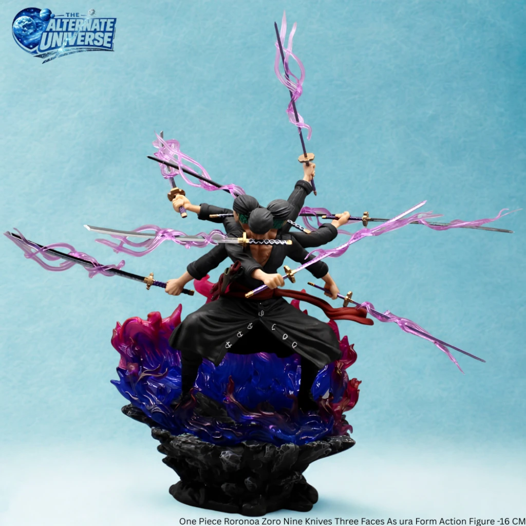 One Piece Roronoa Zoro Nine Knives Three Faces Asura Form Action Figure -16 CM