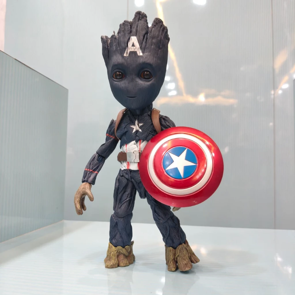 Groot X Captain America Moveable Premium Figure (Colored Box) - Image 3