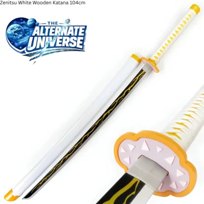 Zenitsu White Wooden Katana 104cm