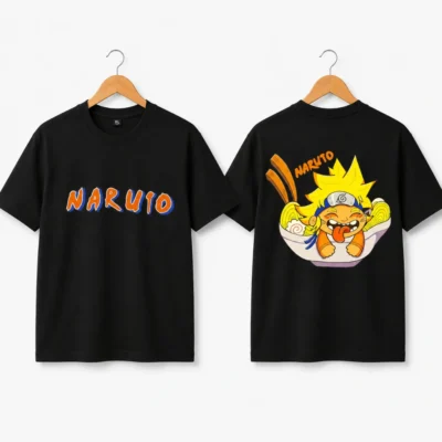 Naruto Ramen Chibi T-Shirt – Black | Standard Fit | 100% Cotton | Size L