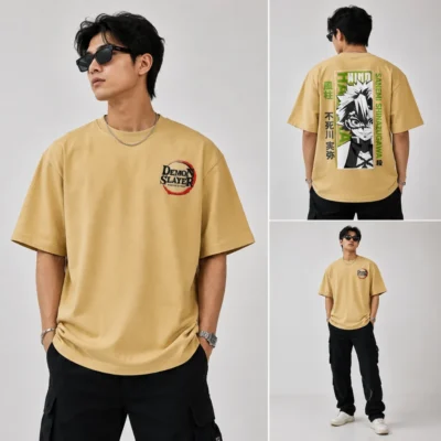 Sanemi Shinazugawa Oversized Anime T-Shirt – 100% Cotton French Terry | Demon Slayer