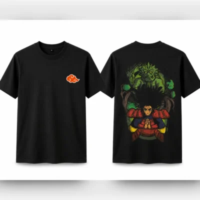 Hashirama Senju Oversized T-Shirt – 100% Cotton French Terry | XL Size | Premium Anime Back Print | Black