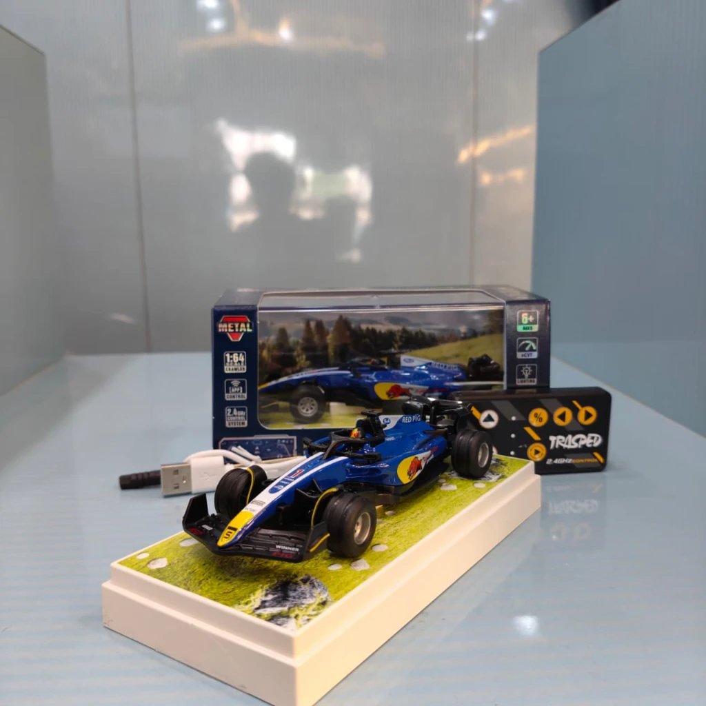Trasped 1:64 Scale F1 Racing Car – Blue & Yellow Edition, App & 2.4GHz Remote Control