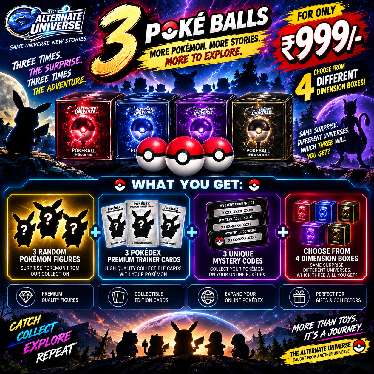TRIPLE CATCH — 3 POKEMONS |THREE CHANCES.(Great Chances to catch a legendary Pokemon)